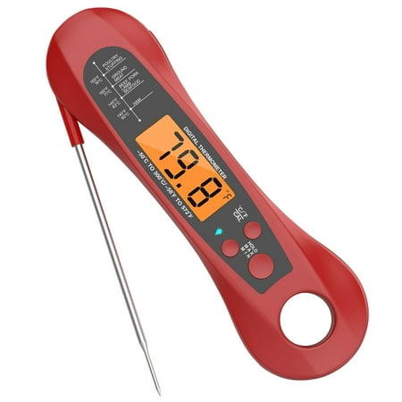 

Ksruee Meat Thermometer - Digital Instant Read Thermometer for Cooking - Waterproof Food Thermometer with Folding Probe for Meat Steak Baking Outdoor Cooking Grilling BBQ