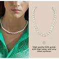 thumbnail image 5 of The Pearl Source Real Pearl Necklace for Women 8.0-9.0mm with AAA+ Quality Round White Freshwater Genuine Cultured Pearls | 24-inch Pearl Strand with 14K Gold Plated Sterling Silver Clasp, 5 of 6