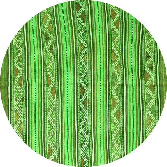 Ahgly Company Indoor Round Southwestern Green Country Area Rugs, 6' Round