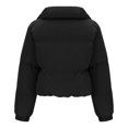 thumbnail image 3 of Black and Friday Clothing Sales Idoravan Women's Quilted Puffer Coat,Fashion Women Zipper Pocket Coat Long Jacket Winter Long Sleeve Down Cotton Black S, 3 of 7