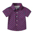 thumbnail image 2 of ATOGUTA Big Boys Shirts Kids Casual Button Down Shirts with Chest Pocket Purple, 2-15 Years, 2 of 5