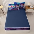 thumbnail image 4 of Metsweet Gradient Dragon Zipper Full Size Comforter Sets with Fitted Sheet and 2 Pillowcases, Abstract Ombre Wildlife Zipper Bedding Set, Teal Purple Blue,4pcs,Navy Blue Reversible, 4 of 6