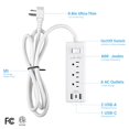 thumbnail image 2 of Tomas múltiples Clear Power con cargadores USB-A de 2 puertos y USB-C de 1 puerto, enchufe plano, estación de carga para el hogar y la oficina, 2 of 5