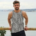 thumbnail image 6 of Fotbe Black White Stripes Pattern Men's Quick Dry Workout Tank Top Gym Muscle Tee Fitness Bodybuilding Sleeveless T Shirt Breathable Workout Shirt-, 6 of 9