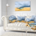 thumbnail image 3 of Designart Fishing Boat On Beach with Dark Clouds - Seashore Throw Pillow - 12x20, 3 of 5