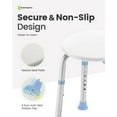 thumbnail image 5 of OasisSpace Adjustable Shower Chair Bathtub Seat Bench Anti-Slip Bathroom Stool for Seniors, Disabled, 5 of 8