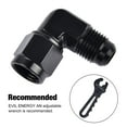 thumbnail image 4 of 6AN Female to 6AN Male Flare 90 Degree Swivel Fitting Adapter Aluminum Black 2PCS, 4 of 4