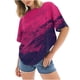 thumbnail image 1 of Blusa informal de manga corta con estampado de teñido anudado y cuello redondo para mujer OAVQHLG3B Store lin121212, 1 of 4