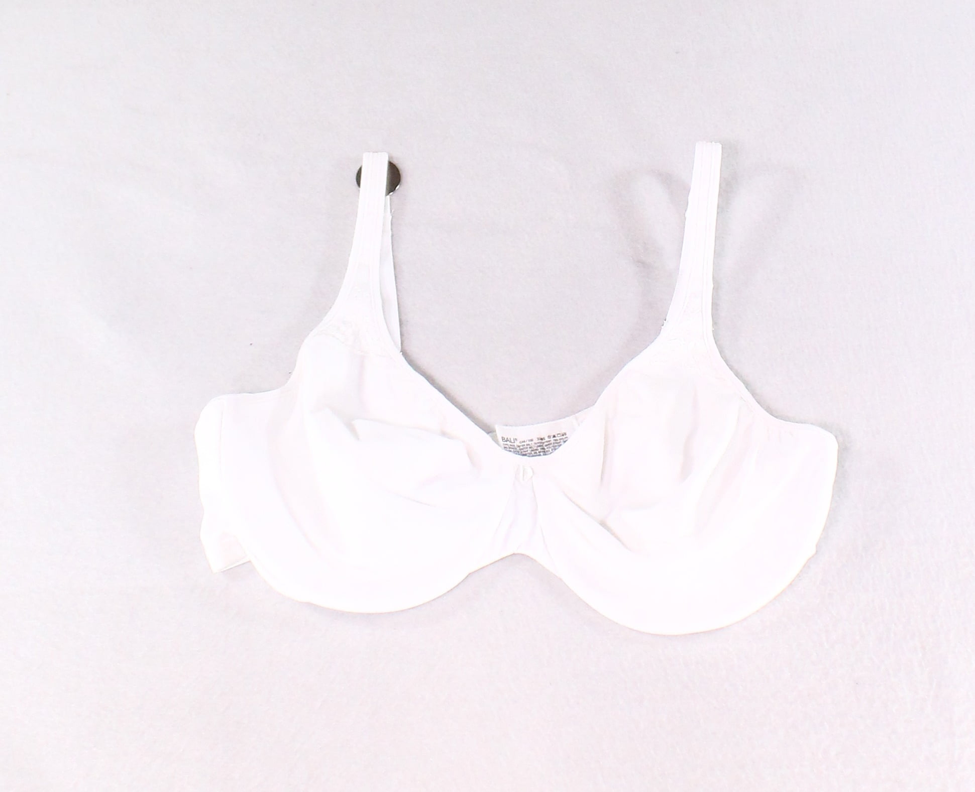 Bali Bali NEW Bright White Womens Size 44C Underwire Embroidered