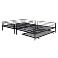 thumbnail image 4 of Bunk Bed, Save Space or Split Into 2 Beds, Metal Bunk Bed with Ladder and Safety Guardrail, Space-Saving Bunk Beds with Trundle for Teens & Adults, No Box Spring Needed, 4 of 9