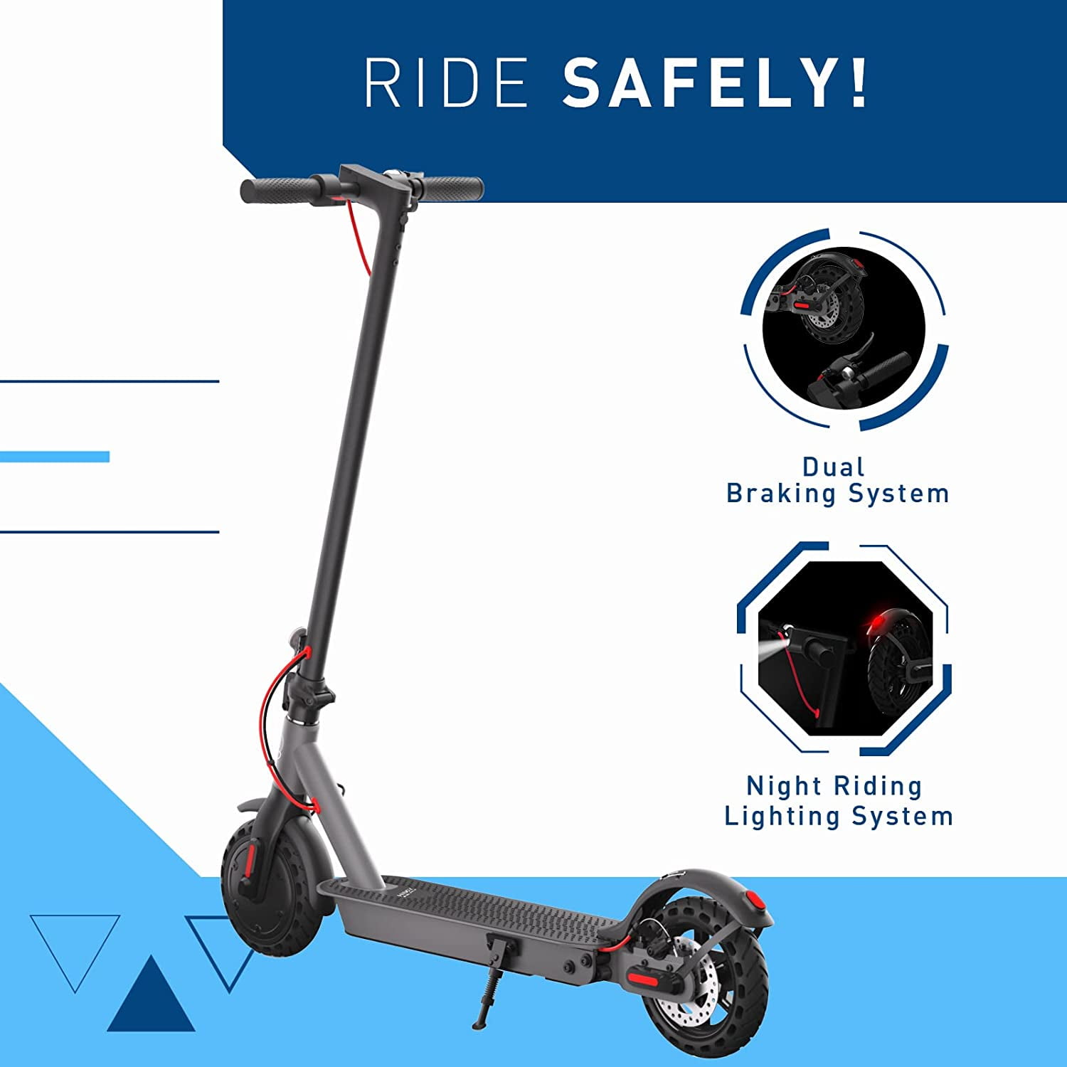 (Secondhand) Hiboy S2 Electric Scooter - 8.5 inch Solid Tires, 350W Motor, 17 Miles Long-Range & 19MPH Max Speed Commuting Scooter with APP