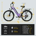 thumbnail image 4 of Qlife Electric Bike for Adults,28MPH,1200W Peak Motor 26" Ebike,7-Speed Upgrade 2.0 Electric Bicycle with Front Suspension, (Purple) with Fender & Rear Rack, 4 of 6