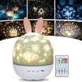 thumbnail image 1 of Proyector de estrellas para niños, luz nocturna musical giratoria de 360°, temporizador, control remoto y 6 colores, luz LED de cielo estrellado para bebés, cumpleaños y Navidad [Clase energética A++], 1 of 5