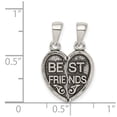 thumbnail image 2 of Auriga Fine Jewelry 925 Sterling Silver Antiqued Mini Best Friends Break Away Heart Pendant for Women, 2 of 6
