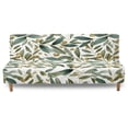 thumbnail image 2 of SCRAWLGOD Leaf Print Sofa Cover Armless Couch Cover for 3 Cushion Couch Washable Anti Wrinkle Furniture Protector Soft Sofa Slipcover with Elastic Bottom for Dogs, 2 of 9