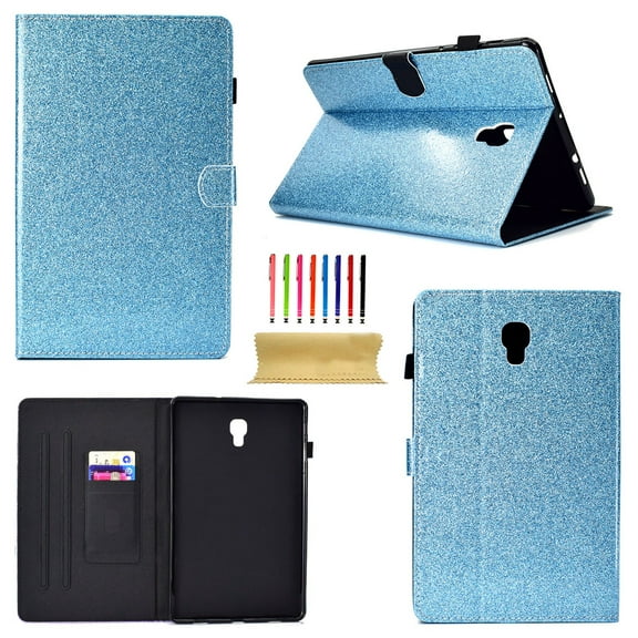 Dteck Flip Smart Case For Samsung Galaxy Tab A 10.5 inch 2018 SM-T590/T595/T597 Tablet, Premium PU Leather Folio Stand Wallet Case Full-Body Protective Auto Wake Sleep Cover, Glitter Blue