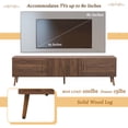 thumbnail image 5 of Harper & Bright Designs Vintage TV Stand with Doors for 75 inch TV, Wood TV Storage Cabinet Table with Drawers and Solid Wood Legs for Living Room, Walnut, 5 of 10