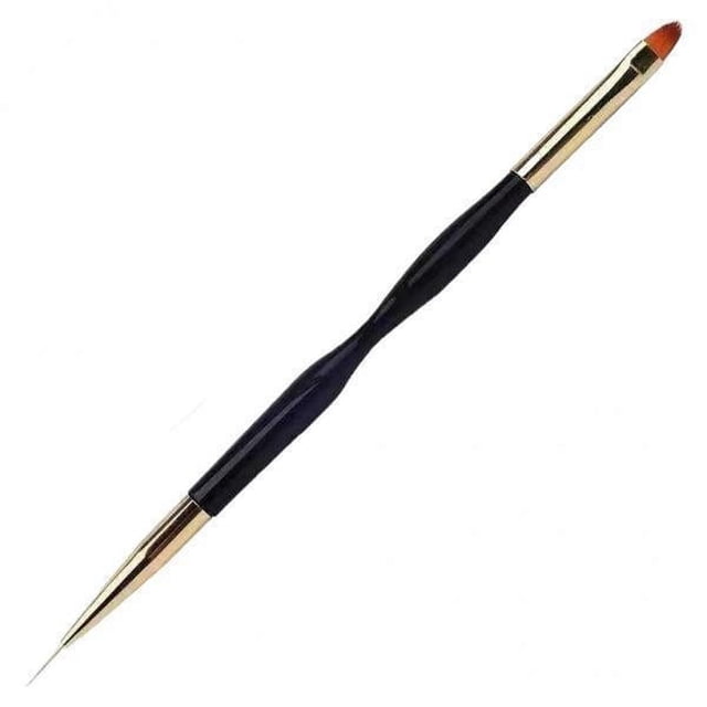 Juego de 2 pinceles acrílicos profesionales de doble cabezal para pintar hojas y flores, redondos, para uso en salón y hogar, para crear puntas y herr