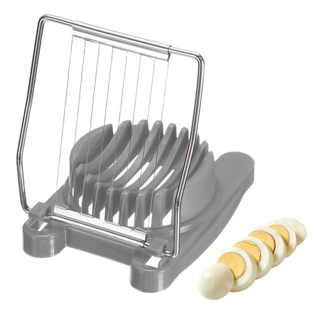 Uxcell Egg Slicer for Hard Boiled Eggs Heavy Duty Stainless Steel Wire Multipurpose Egg Slicer Fruit Cutter Small Portable Eggs Peeler Tool for Strawberry Tomato Gray