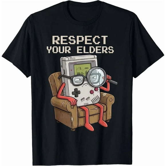 Respect Your Elders Retro Gaming Controller Humorous Gamer Novelty Top,for men and women up to 3XL