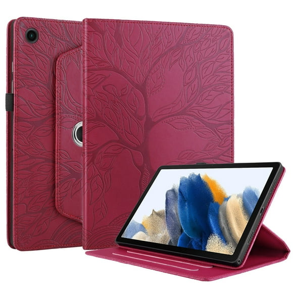 360 Rotation Cover For Samsung Galaxy Tab A9 A9+ Case 8.7 11 inch 2023 Tree Embossed Case Funda For Galaxy Tab A9 Tablet Cover red Tab A9 8.7 inch