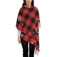 thumbnail image 3 of Sikiie Red Buffalo Plaid Shawl Wraps Big Scarf Tassel Fall Winter Thick Scarf Warm Shawl Women Fall Gifts, 3 of 8