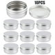 thumbnail image 1 of Muyoka Frascos de lata vacíos, mini latas de metal con tapa de rosca, recipientes redondos de muestra de cosméticos con tapas para bálsamo labial, cosméticos, dulces, joyas, té, manualidades (100 ml, Muyoka Hogar, 1 of 7