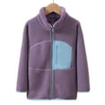 thumbnail image 2 of Atogsazn Girls Fuzzy Fleece Jacket Casual Shepra Zip Up Long Sleeve Coat Winter Warm Fashion Clothes 02-Purple 4-5 Years, 2 of 4