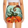 thumbnail image 4 of Running Shorts for Women, Halloween Pumpkin Cartoon Workout Athletic Shorts with Pockets, Lounge Yoga Shorts Women, 4 of 7