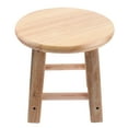thumbnail image 2 of 1Pc Wood Small Low Stool Home Bathroom Anti-slip Round Stool (Wood Color), 2 of 6