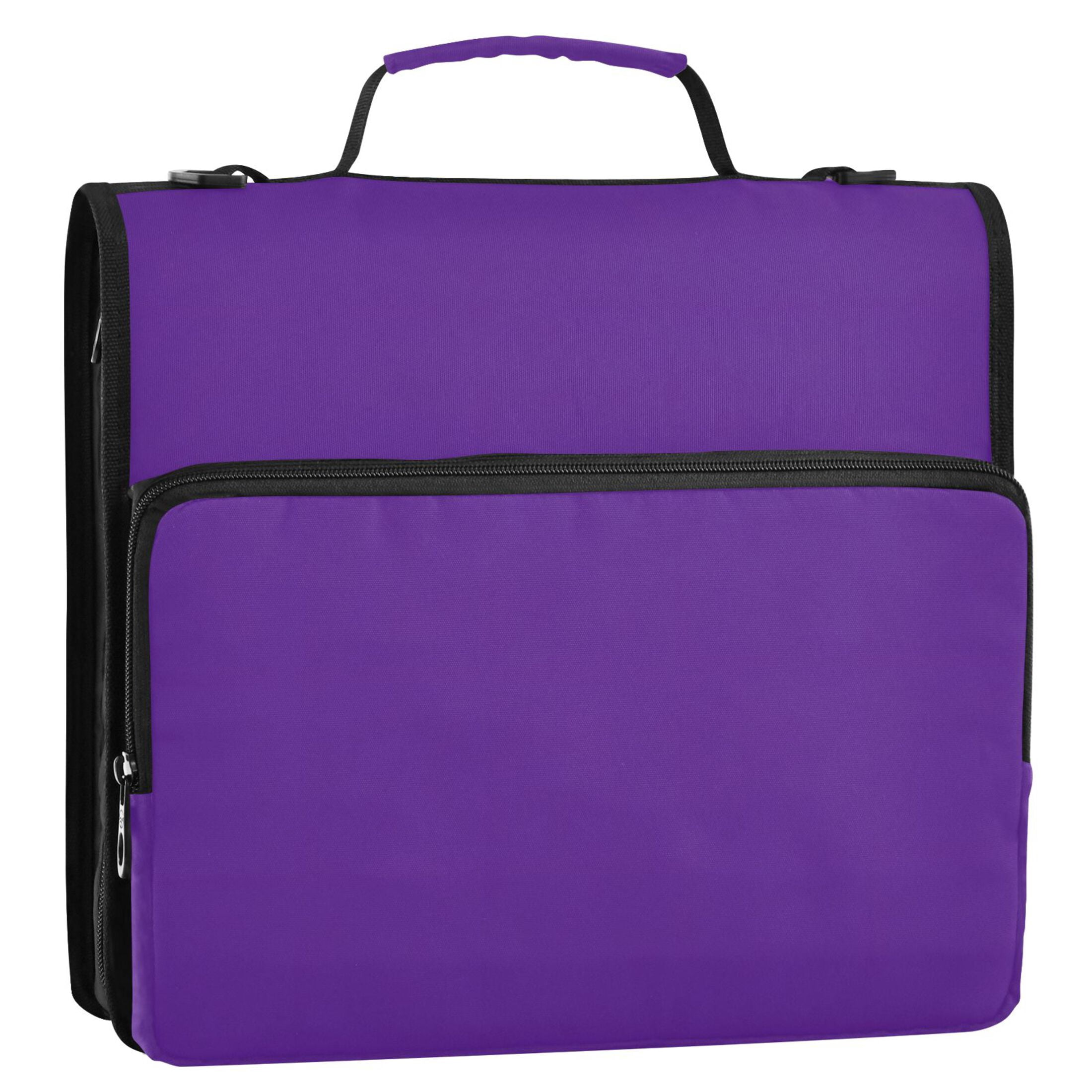 ALAZA Zipper Binder Dark Purple 3 Ring Trapper Keeper File Folder Organizer Bag