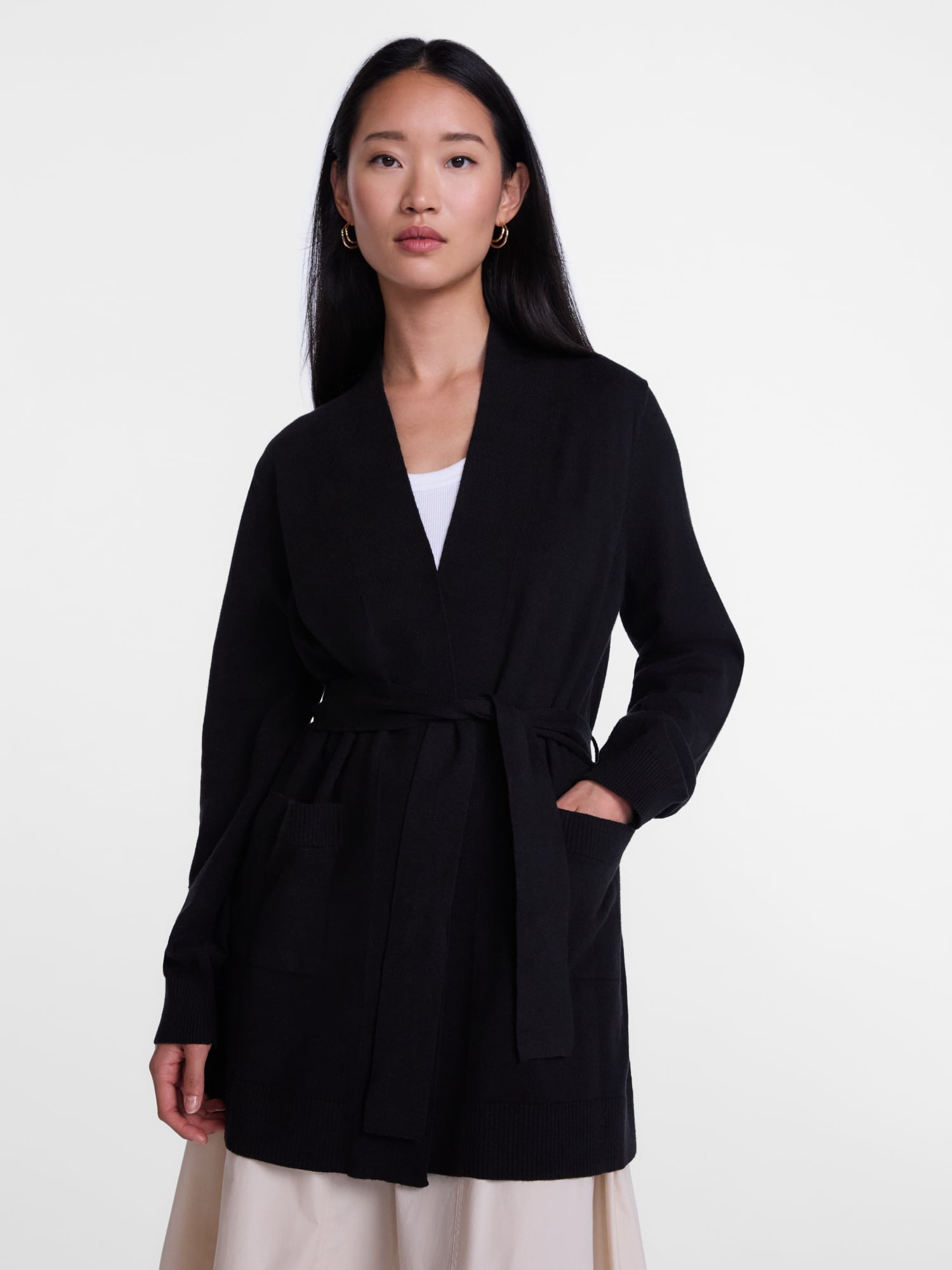 Scenario Women's Belted Lightweight Cardigan, Sizes XS-XXXL