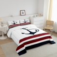 thumbnail image 3 of Erosebridal Anchor Comforter Sets Queen Size,Nautical Theme Bedding Queen Comforter Set,Stripes Decor,Reversible,3Pcs, 3 of 8