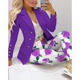 thumbnail image 1 of Nuevo 2024 conjuntos de pantalones formales de oficina para mujer, 2 uds., Blazers lisos con doble botonadura, chaqueta y pantalones, conjunto de dos piezas, trajes de pantalón femenino, 1 of 5
