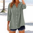 thumbnail image 2 of Easter oversized tshirts for women Fashion Casual Printed Shirts 3/4 Sleeve Button Down Shirts short sleeve shirts for women, 2 of 4