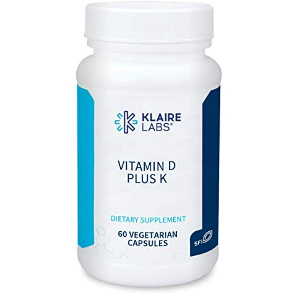 Klaire Labs Vitamin D Plus K 5000 IU Vitamin D3 with Vitamin K2 MK7
