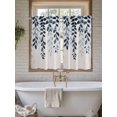 thumbnail image 7 of Kitchen Curtains 45 Inches length, Navy Blue Ombre Botanical Window Treatment Curtain Drapes, Watercolor Pastoral Leaf Rustic Lightweight Window Panels for Living Room Bedroom, 52"x45", 2 Panels, 7 of 7