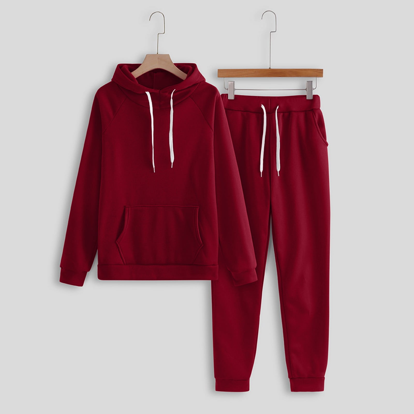 DEXIANG Sport Suit Women Solid and Tracksuit Sweatshirt Hooded