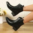 thumbnail image 6 of YLYL Women's Leather Ankle Boots Pointed Toe Slip on Fashion Western Short Boots, 6 of 9