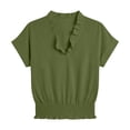 thumbnail image 5 of Women's V-Neck Short-Sleeve Waist-Cinching Casual Loose Summer Top, 5 of 8