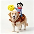 thumbnail image 2 of Doggy Doggie Rider, Cowboy Rider Dog Puppy Costume Clothes with Doll Hat | Breathable Knight Style Design Riding Pets Costumes Creative Fairy for Christmas Halloween Day Pet, 2 of 6