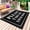 Black, variant on White Letter Outdoor Rug 4x6 Ft - Reversible Patio Rug Outdoor Camping Rugs, Modern Minimalist White Text Striped Washable Indoor Outdoor Area Rugs, Non-Slip Outdoor Carpet Runner for Deck/Porch