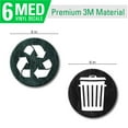 thumbnail image 2 of Recycle and Trash Logo Stickers (6 Pack) - Textured - for Metal or Plastic Garbage cans, and Bins - Indoor & Outdoor - Laminated and UV Protected Premium Decal (Marble - Green/Black, Medium), 2 of 7