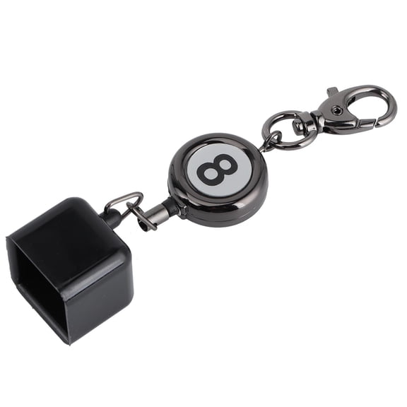 LAZIOEGR Retractable Billiard Chalk Holder with Belt Clip – Durable Aluminum & Plastic, 74cm Telescopic Rope, Fits Standard Chalk Cap, Belt Mount