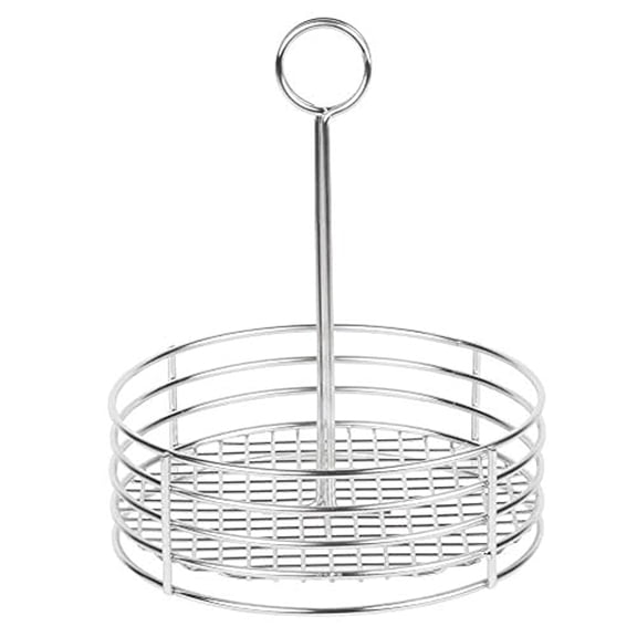 G.E.T. Enterprises Stainless Steel Round Stainless Steel Condiment Caddy Stainless Steel Table Caddies Collection 4-81850 (Pack of 1)