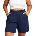 thumbnail image 2 of Women's Casual Summer Shorts High Waisted Elastic Drawstring Lounge Sweatshorts with Large Pockets Flattering Activewear for Workout Running Gym and Everyday Comfort Wear, 2 of 6