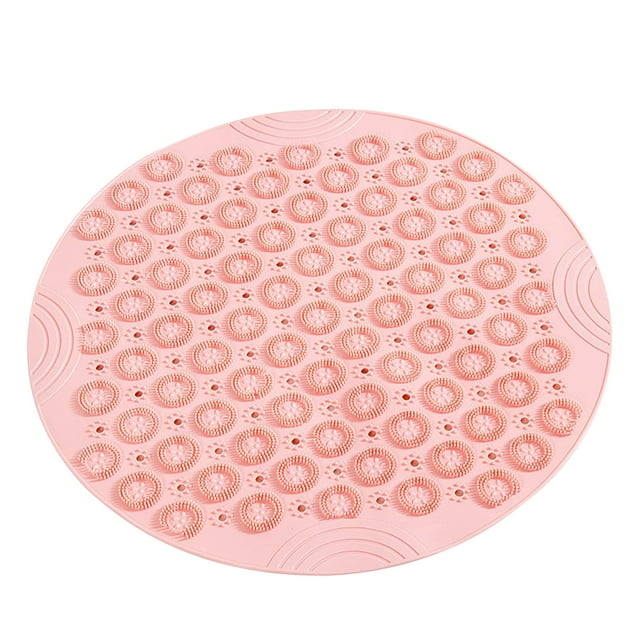 Agiferg PVC Round Bathroom Non-slip Mat Household Hydrophobic Sucker Pad Massage Mat