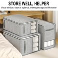 thumbnail image 5 of Folding Wardrobe Storage Box with Clear Zippered Window, Large Capacity Organizer for Sweaters Pants Clothes, Foldable and Stackable for Closet Under Bed Use, 5 of 7