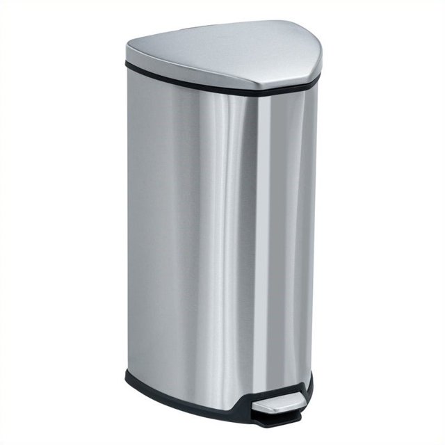 Pemberly Row Stainless Step-On 7 Gallon Receptacle in Stainless Steel