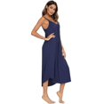thumbnail image 2 of Camisón sin mangas para mujer, cuello en V, correa de espagueti suave, vestido de dormir S-xxl/S/azul kaili Sencillez, 2 of 2